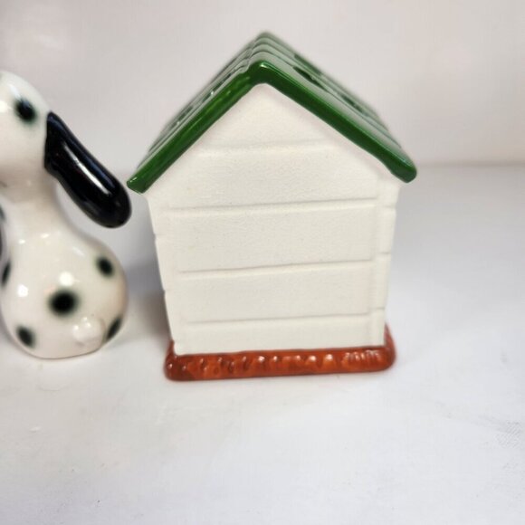 Vintage Pencil Sharpener & Holder MCM Dog & Doghouse Bone China Made In Japan - Picture 8 of 12